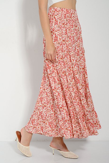 Midi floral cloche skirt