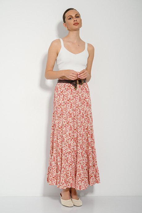 Midi floral cloche skirt