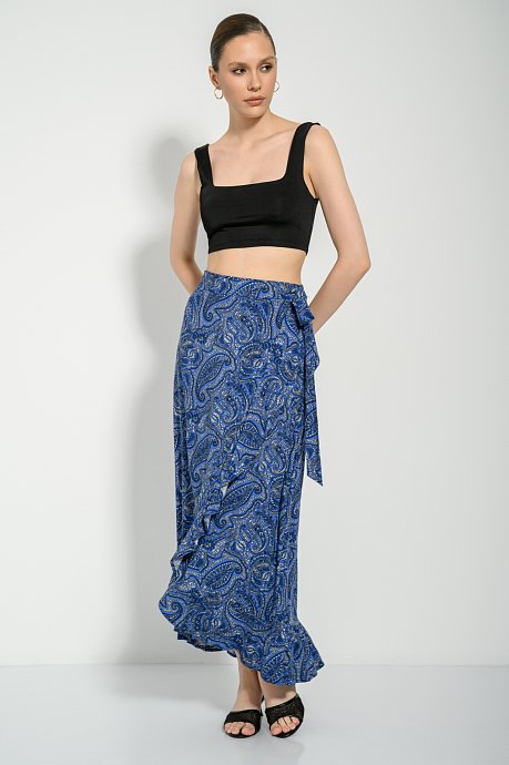 Midi κρουαζέ φούστα με boho print