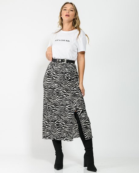 Zebra printed skirt