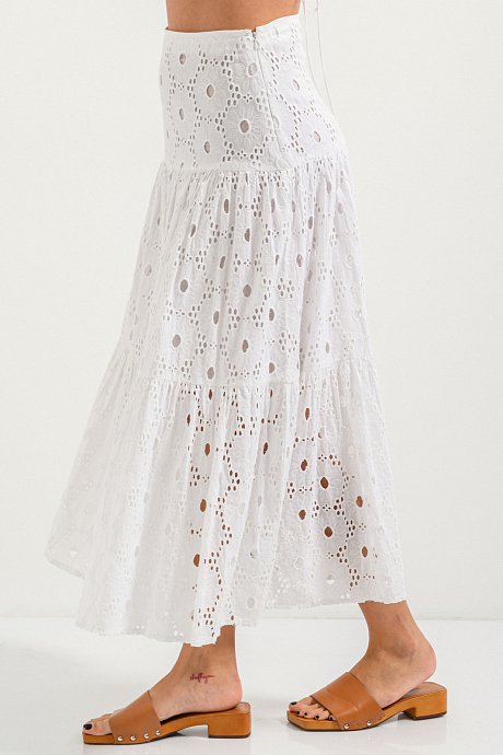 Maxi skirt with perforated details