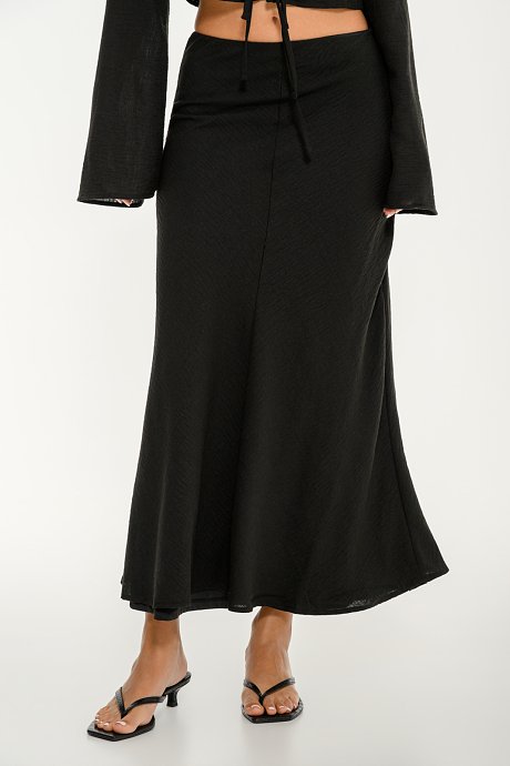 Midi rustic A-line skirt