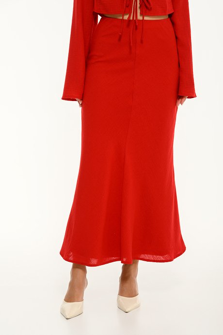 Midi rustic A-line skirt
