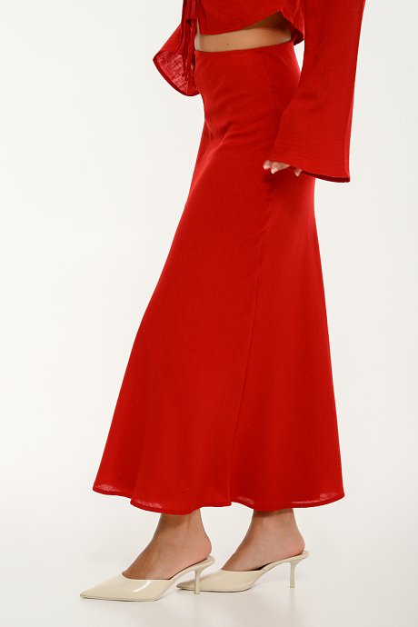Midi rustic A-line skirt