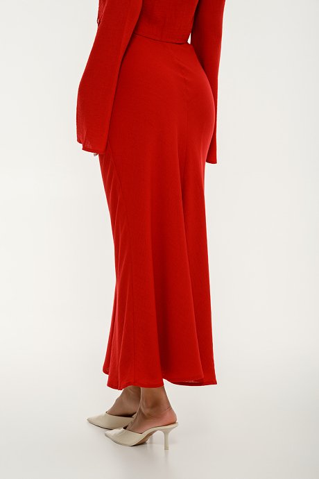 Midi rustic A-line skirt