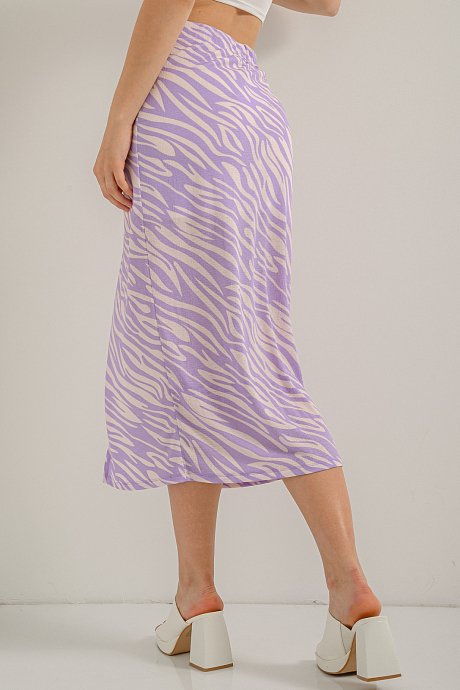 Midi zebra printed skirt with cut out detail