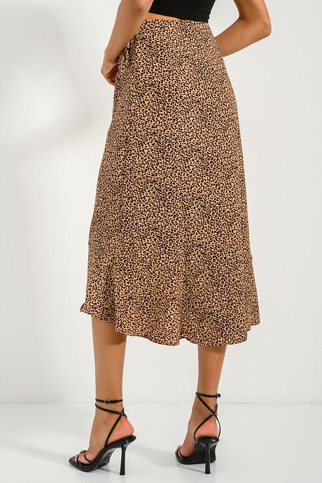 Midi printed skirt with cut out detail