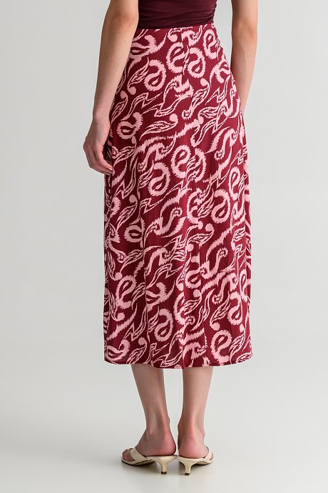 Midi paisley skirt with front slit