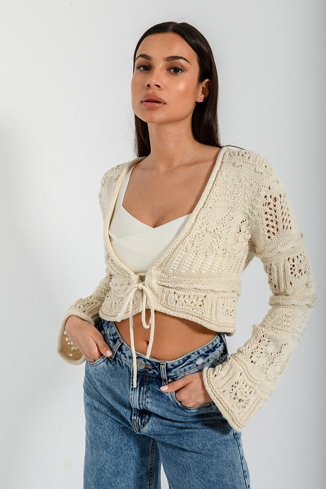 Crochet cropped cardigan