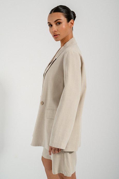 Linen blazer with pockets