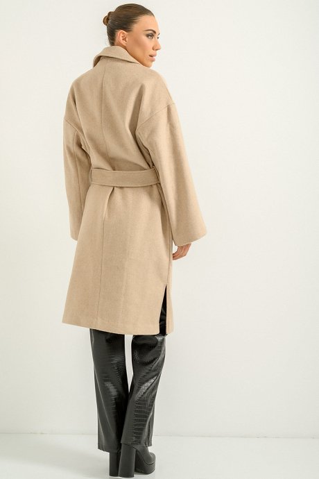 Μάλλινο παλτό με ζώνη
