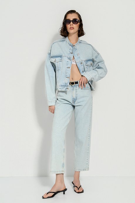 Oversized ντένιμ τζάκετ με τσέπες
