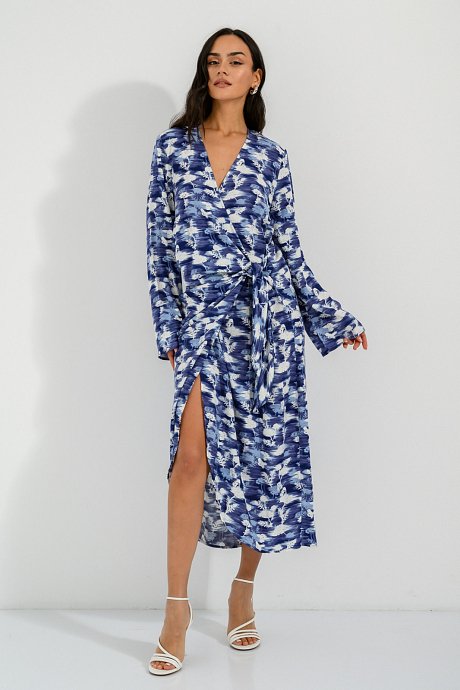 Midi floral cruise dress with cut out detail