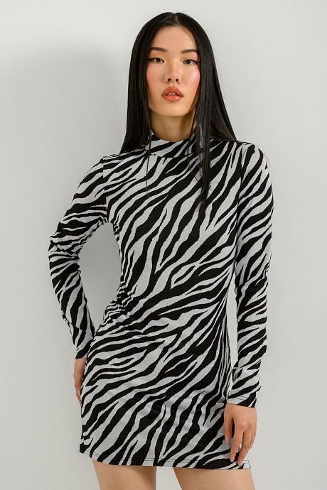 Μίνι φόρεμα με zebra print