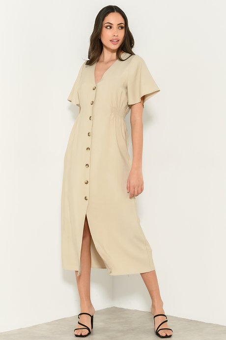 Midi dress with buttons
