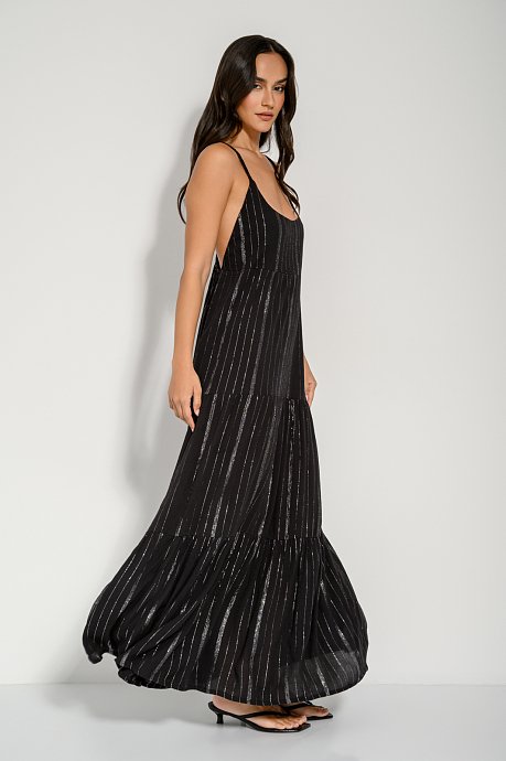 Maxi φόρεμα με lurex λεπτομέρεια