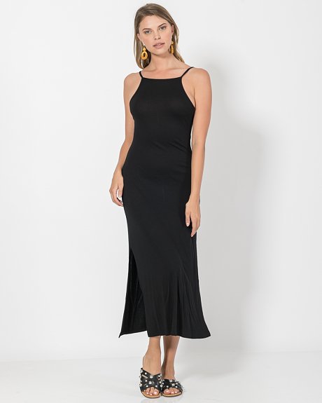 Maxi dress with side cut