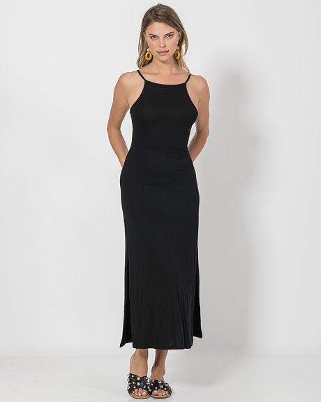 Maxi dress with side cut