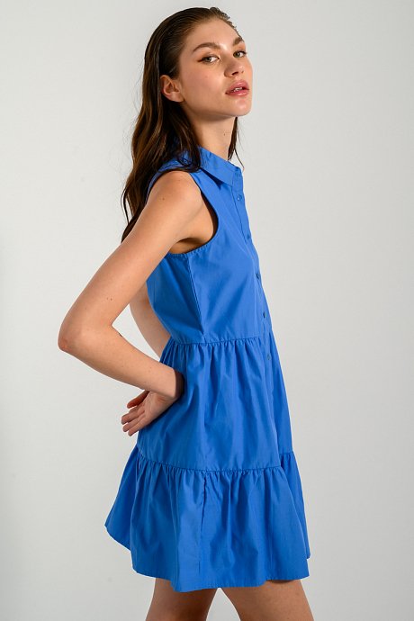 Mini chemise dress with frilled details