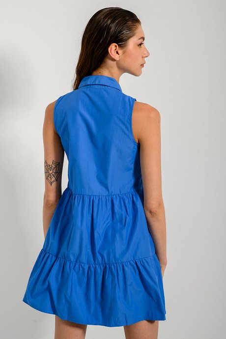 Mini chemise dress with frilled details