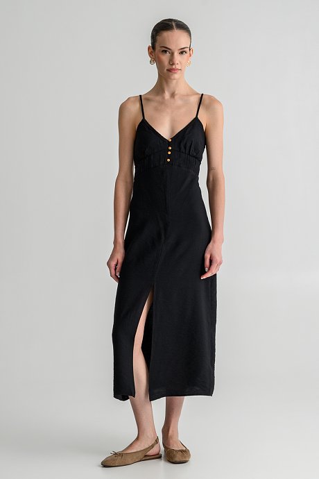 Midi dress with front slit