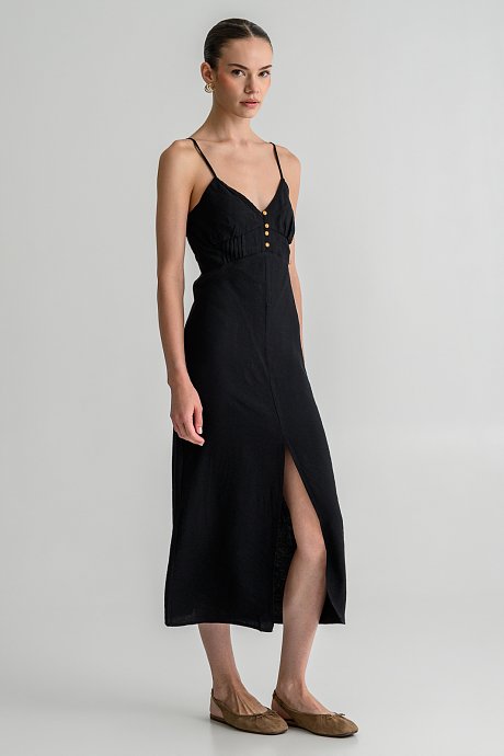 Midi dress with front slit
