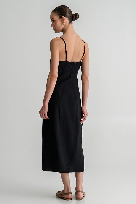 Midi dress with front slit