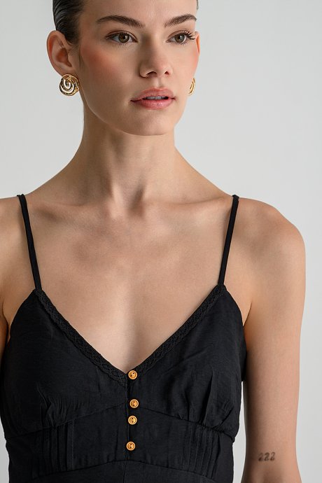 Midi dress with front slit