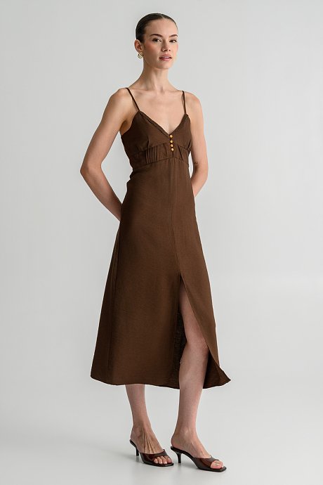 Midi dress with front slit