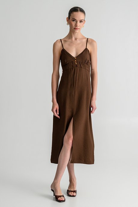 Midi dress with front slit