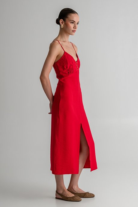 Midi dress with front slit