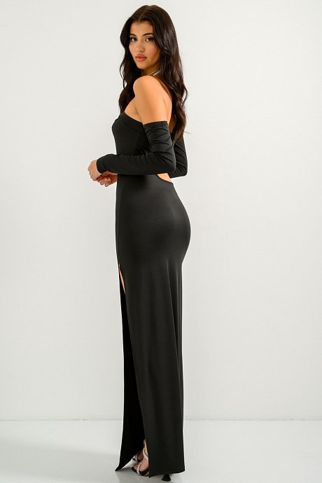 Off- shouldered maxi dress with cut out details