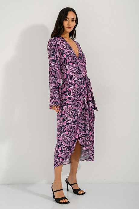 Midi cruise paisley dress with cut out detail