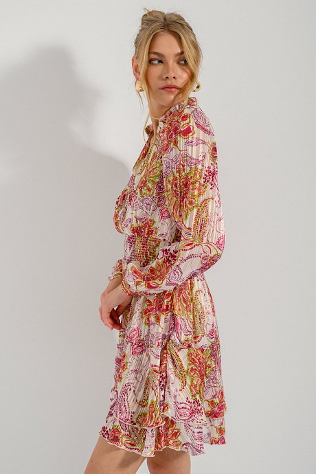 Mini pleated floral dress