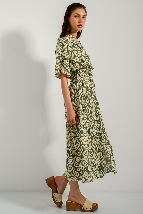 Midi σεμιζιέ φόρεμα με print