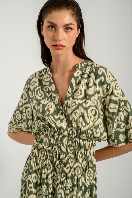 Midi chemise dress with print