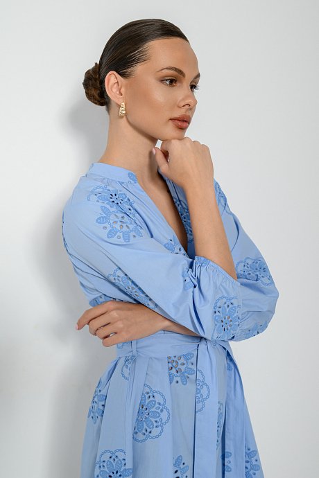 Μίνι broderie φόρεμα με διάτρητα σχέδια