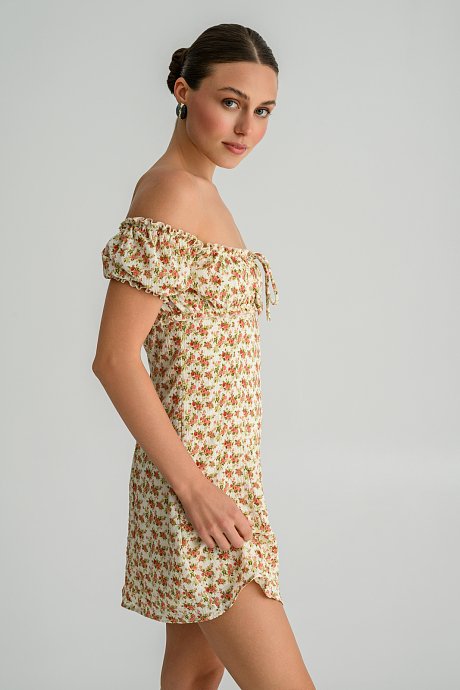 Μίνι φλοράλ φόρεμα off shoulder
