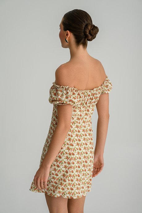 Μίνι φλοράλ φόρεμα off shoulder