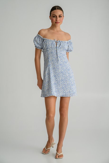 Μίνι φλοράλ φόρεμα off shoulder