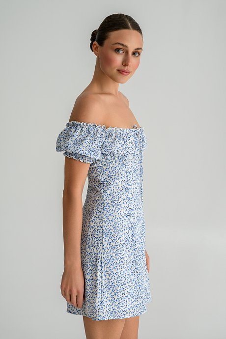 Μίνι φλοράλ φόρεμα off shoulder