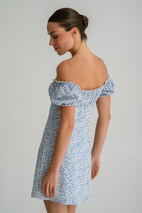 Μίνι φλοράλ φόρεμα off shoulder
