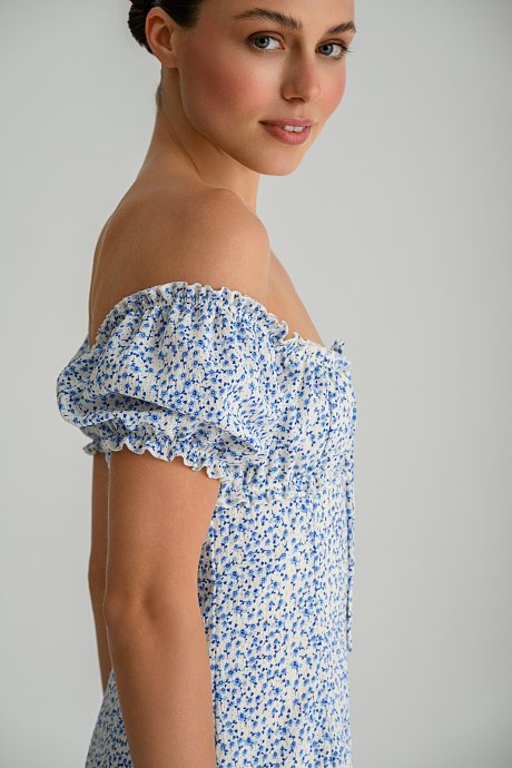 Μίνι φλοράλ φόρεμα off shoulder