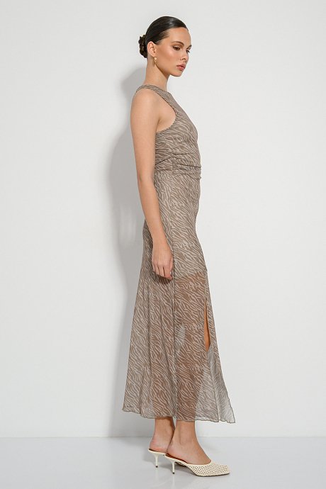 Maxi φόρεμα από τούλι με zebra print
