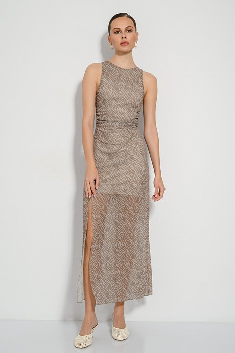 Maxi φόρεμα από τούλι με zebra print