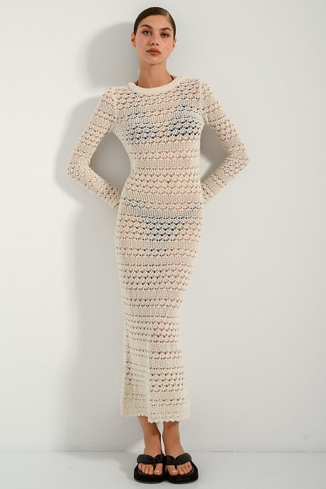 Maxi knitted crochet dress
