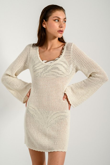 Mini crochet knit dress