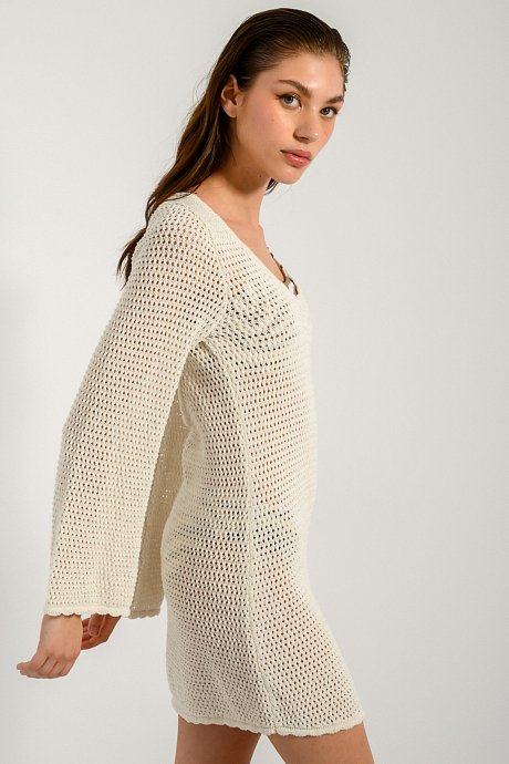 Mini crochet knit dress