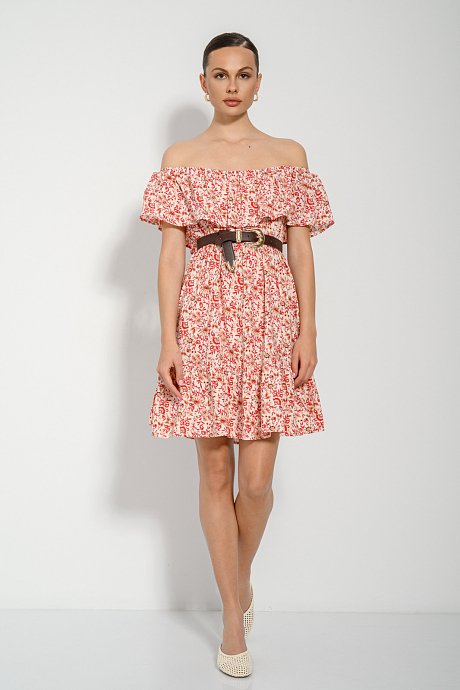 Μίνι φλοράλ off shoulder φόρεμα