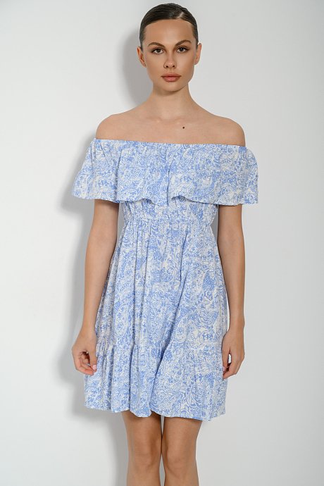 Μίνι off shoulder φόρεμα με λαχούρια